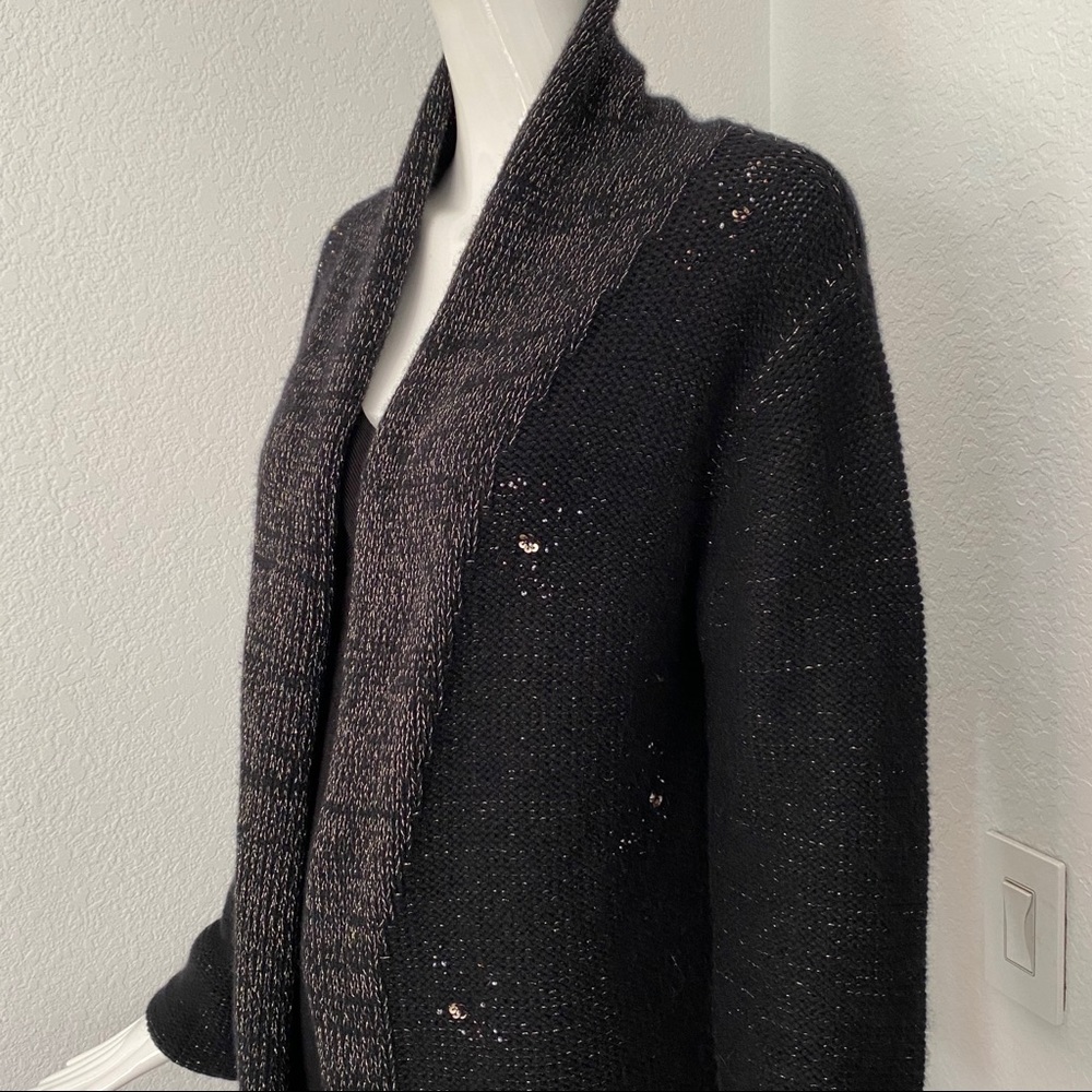 twelfth street by cynthia vincent black gold lured embellished cashmere sweater
